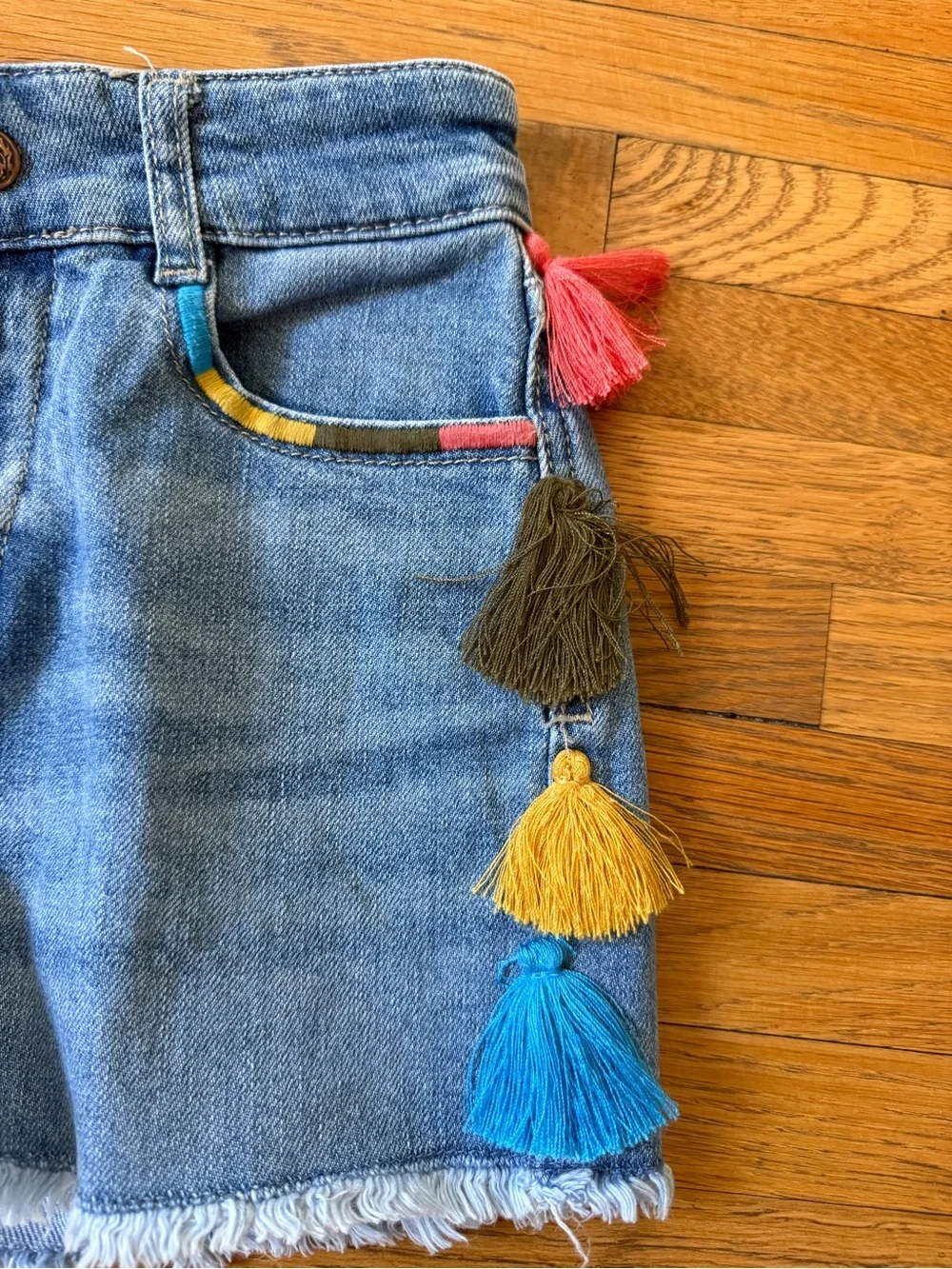 EUC Mini Boden Tassel Denim Shorts
